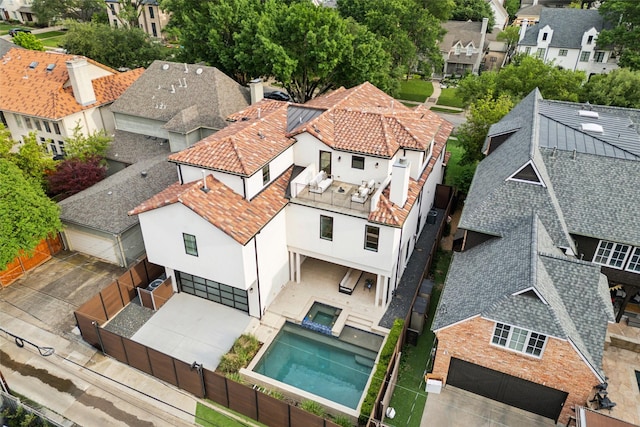 bird's eye view with a residential view