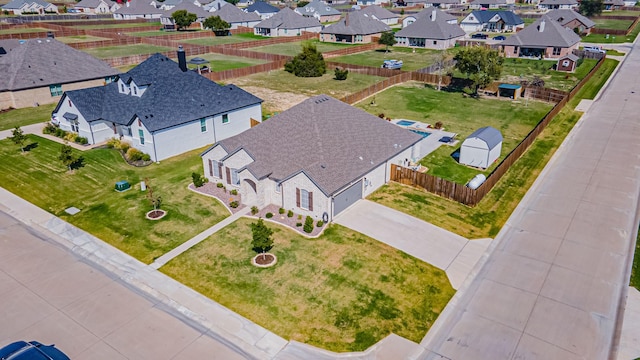 drone / aerial view with a residential view