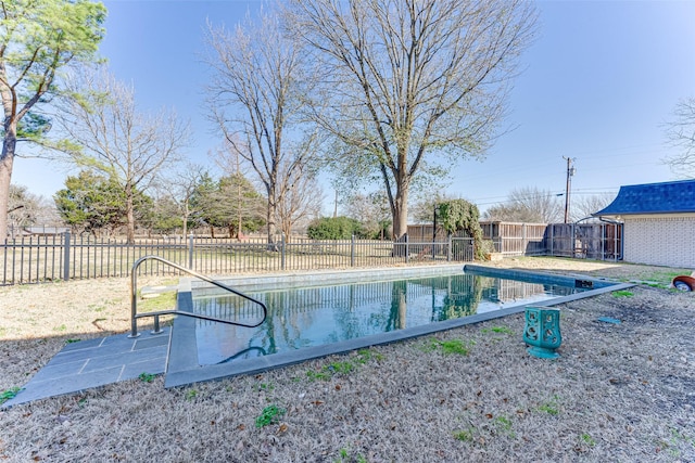 view of pool with a fenced backyard and a fenced in pool