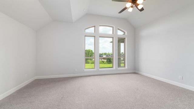 7313 Wayward Wind Dr, Fort Worth, TX 76179 - carpeted empty room featuring a ceiling fan and vaulted ceiling