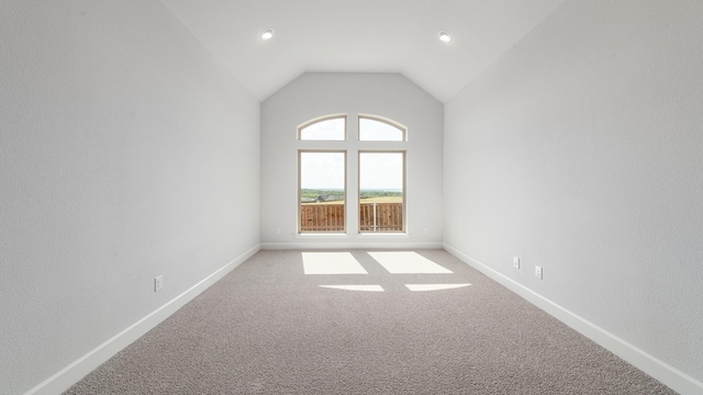 7313 Wayward Wind Dr, Fort Worth, TX 76179 - spare room with light colored carpet and lofted ceiling