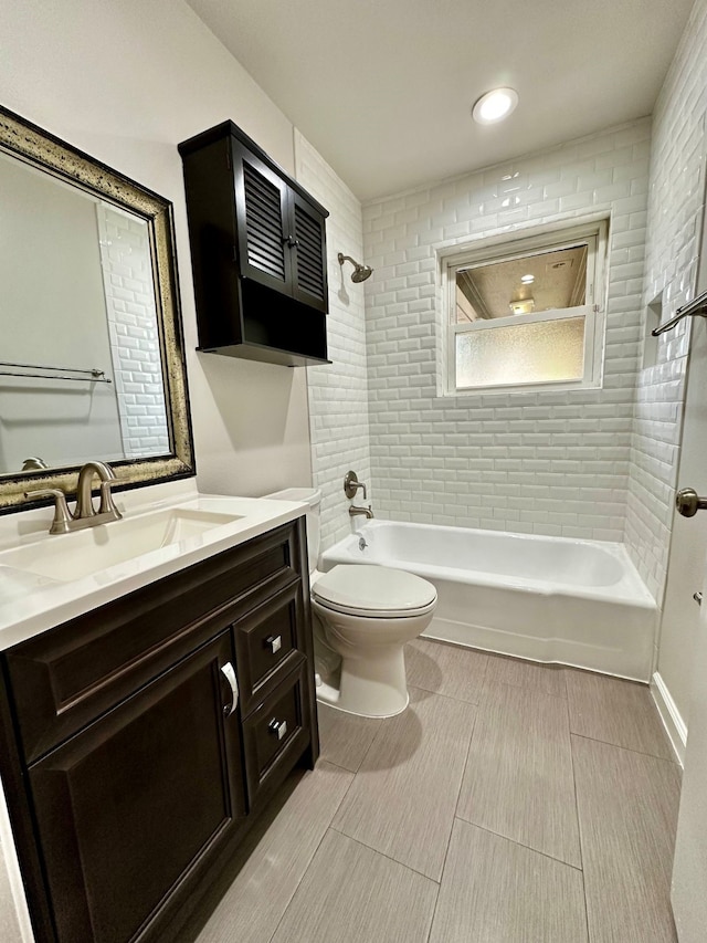 10816 Palace Way, Dallas, TX 75218 - full bath with toilet, shower / bathtub combination, vanity, and wood finish floors