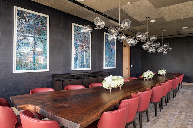 dining room featuring a chandelier