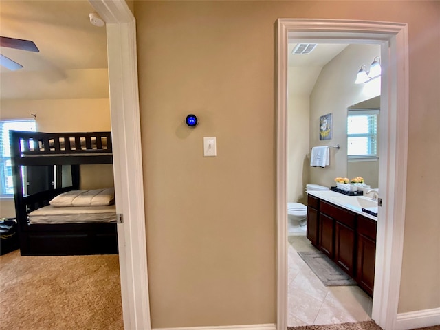 3724 Estates Way, Mckinney, TX 75072 - ensuite bathroom with a ceiling fan, visible vents, vanity, toilet, and ensuite bath