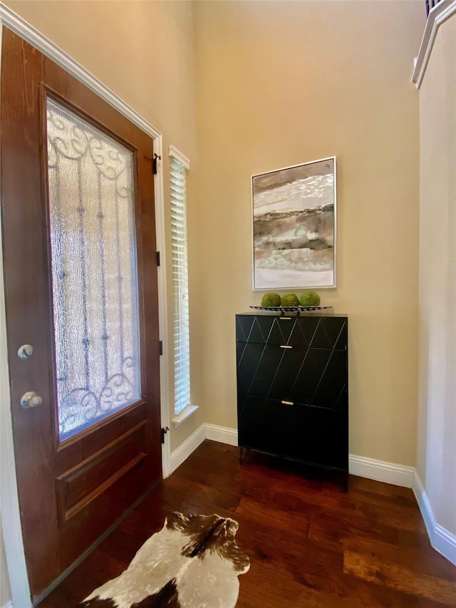 3724 Estates Way, Mckinney, TX 75072 - foyer with dark wood-style flooring and baseboards