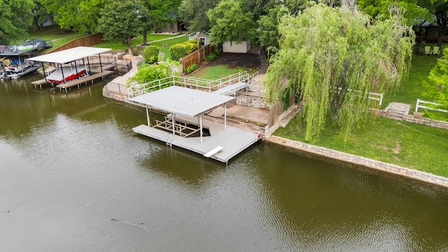 231 Granada Calle St, Granbury, TX 76049 - dock area with a water view and boat lift