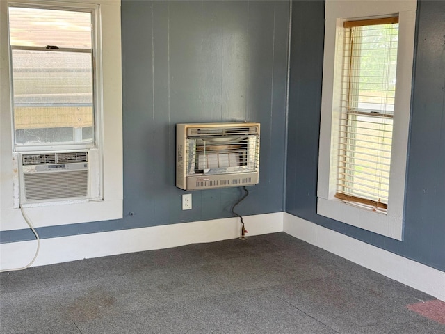 room details with heating unit, carpet, and cooling unit