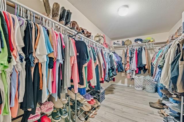 spacious closet featuring wood finished floors