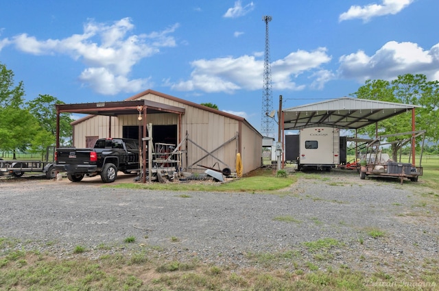 view of pole building with a carport