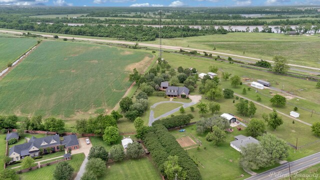 1860 Leonard Rd, Shreveport, LA 71115 - aerial overview of property's location with rural landscape and rows of crops