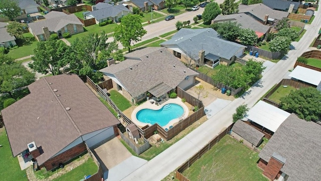 2231 E Peters Colony Rd, Carrollton, TX 75007 - aerial overview of property's location featuring nearby suburban area and a pool area