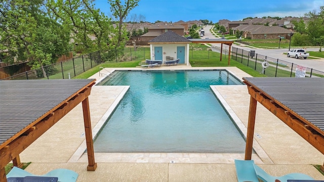 901 Cherry Blossom St, Anna, TX 75409 - view of pool with a residential view, a patio area, fence, a fenced in pool, and a yard
