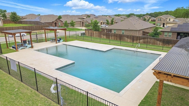 901 Cherry Blossom St, Anna, TX 75409 - pool with a lawn, fence, and a residential view