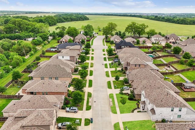 aerial view with a residential view