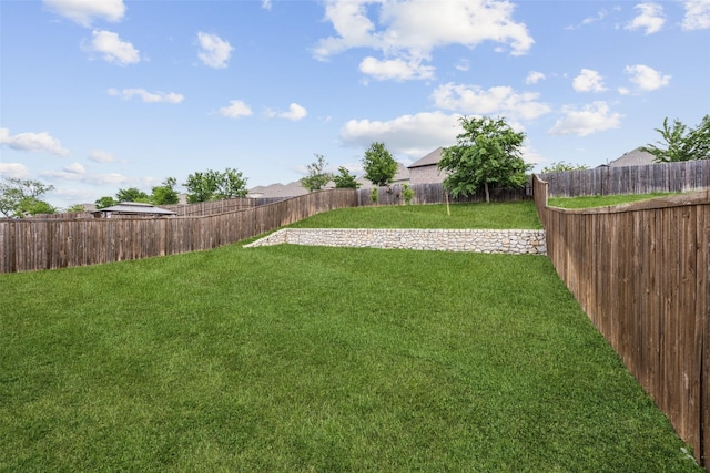 view of yard featuring a fenced backyard