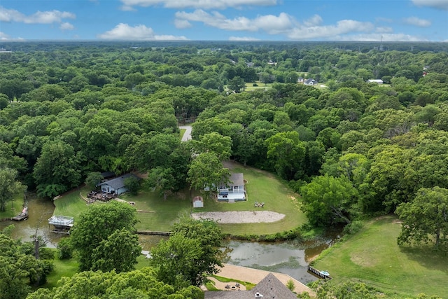 drone / aerial view with a view of trees