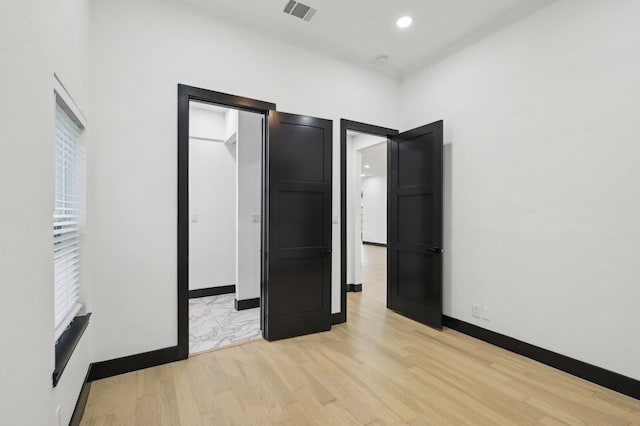 4219 Hollow Oak Dr, Dallas, TX 75287 - unfurnished bedroom with recessed lighting, baseboards, light wood finished floors, and visible vents