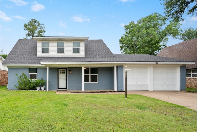 233 NE Moody St, Burleson, TX 76028 - view of front of property featuring an attached garage, a front lawn, driveway, and a porch
