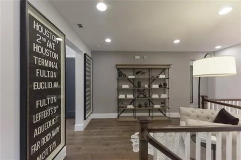904 Devonshire Dr, Allen, TX 75013 - hall featuring recessed lighting, baseboards, and wood finished floors