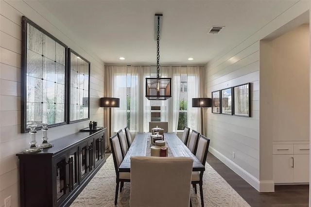 904 Devonshire Dr, Allen, TX 75013 - dining room featuring a wealth of natural light, dark wood-type flooring, recessed lighting, and visible vents