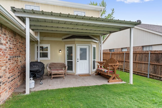 4145 Malone Ave, The Colony, TX 75056 - exterior space featuring a lawn, fence, and a patio area