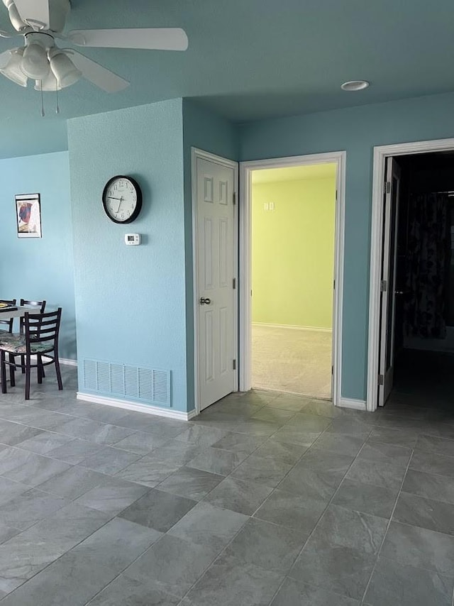 1824 Shady Point Circle Dr, San Angelo, TX 76904 - interior space with baseboards, a ceiling fan, and visible vents