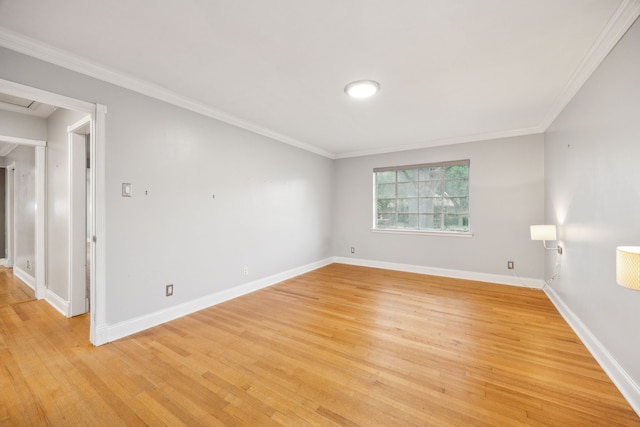 9661 Lynbrook Dr, Dallas, TX 75238 - spare room featuring baseboards, ornamental molding, and light wood-style flooring