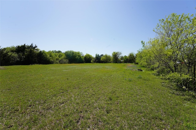 view of green lawn featuring a view of rural / pastoral area