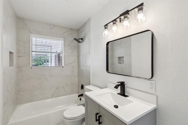 2136 Van Cleave Dr, Dallas, TX 75216 - bathroom with vanity,  shower combination, and toilet