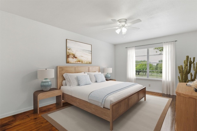 2136 Van Cleave Dr, Dallas, TX 75216 - bedroom with baseboards, a ceiling fan, and wood finished floors