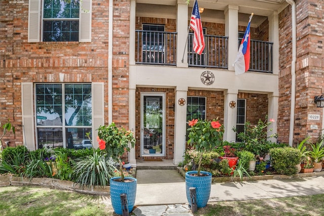 10228 Crawford Farms Dr, Fort Worth, TX 76244 - doorway to property with brick siding