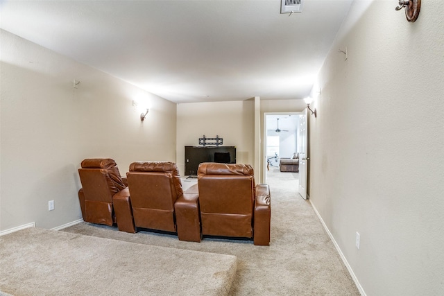10228 Crawford Farms Dr, Fort Worth, TX 76244 - home theater room with light carpet and baseboards