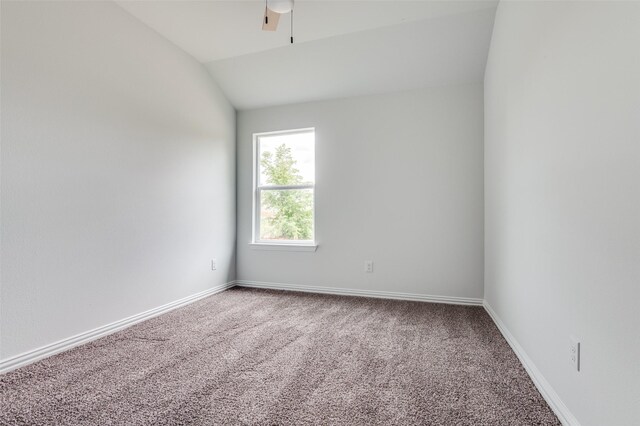 3510 Middlefield Rd, Dallas, TX 75253 - empty room featuring carpet flooring, lofted ceiling, ceiling fan, and baseboards