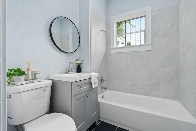 2124 21st St, Fort Worth, TX 76164 - full bathroom with toilet, shower / tub combination, and vanity