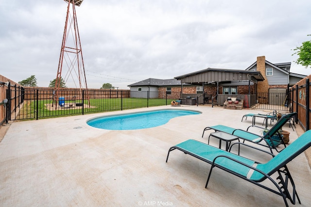 3756 County Road 192, Anson, TX 79501 - view of pool with a fenced backyard, a fenced in pool, a patio, and a yard