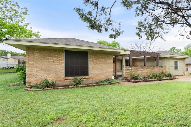 806 Marigold Dr, Cedar Hill, TX 75104 - single story home with brick siding, a pergola, fence, and a front yard