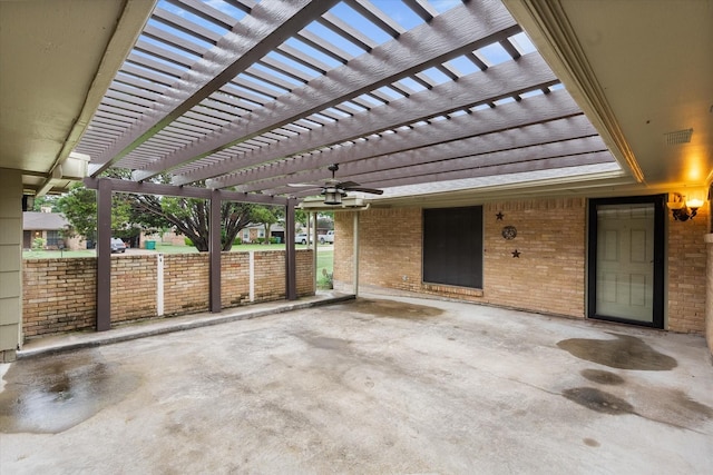 806 Marigold Dr, Cedar Hill, TX 75104 - view of patio / terrace featuring ceiling fan and a pergola