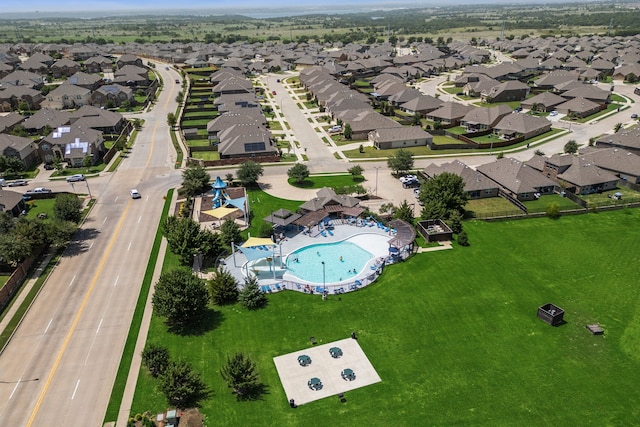 drone / aerial view with a residential view