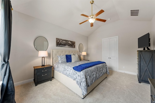 3608 Delta Dr, Mckinney, TX 75071 - bedroom featuring vaulted ceiling, light colored carpet, baseboards, and a closet