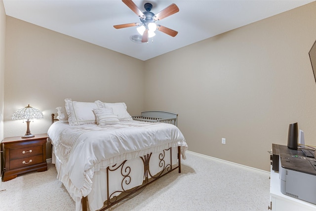 5553 Lakeshore Ct, Log Cabin, TX 75148 - bedroom featuring a ceiling fan, baseboards, and light colored carpet