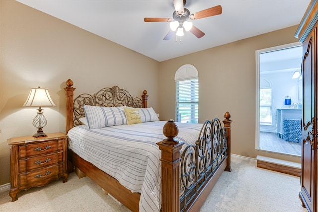 5553 Lakeshore Ct, Log Cabin, TX 75148 - bedroom featuring ceiling fan, light colored carpet, and baseboards