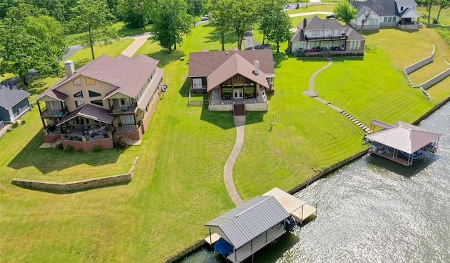 5553 Lakeshore Ct, Log Cabin, TX 75148 - aerial view with a water view and a residential view