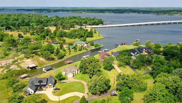 5553 Lakeshore Ct, Log Cabin, TX 75148 - bird's eye view featuring a residential view and a water view
