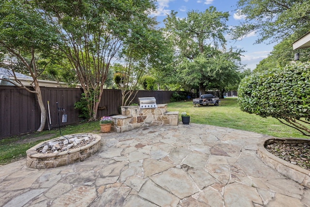 106 Hollywood Blvd, Euless, TX 76040 - view of patio / terrace with an outdoor fire pit and area for grilling