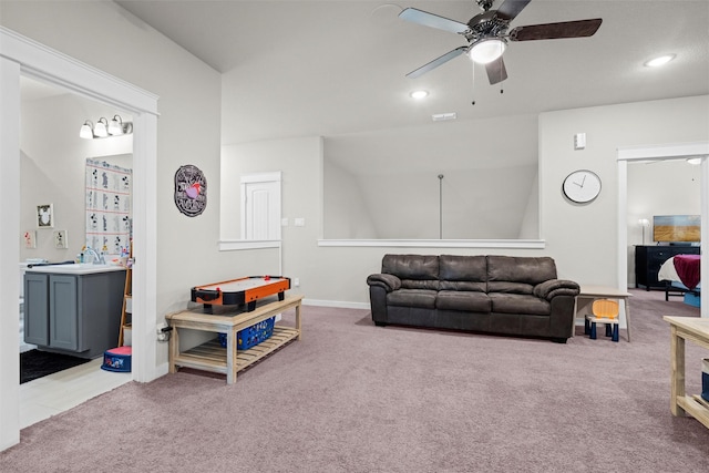 7210 Rustic Rock Rd, Arlington, TX 76001 - carpeted bedroom with connected bathroom, baseboards, and ceiling fan
