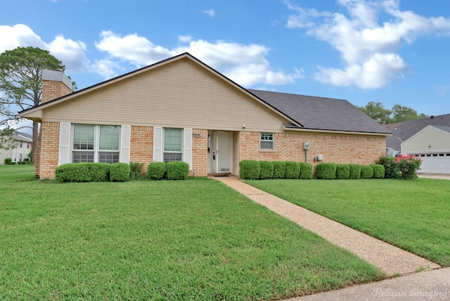 9518 Hackberry Dr, Shreveport, LA 71115 - single story home with a chimney, a front lawn, and brick siding