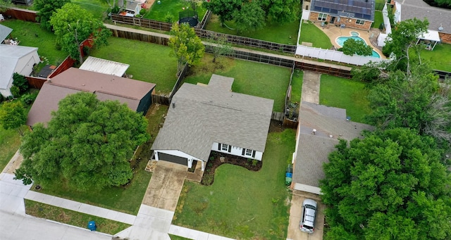 aerial view featuring a residential view