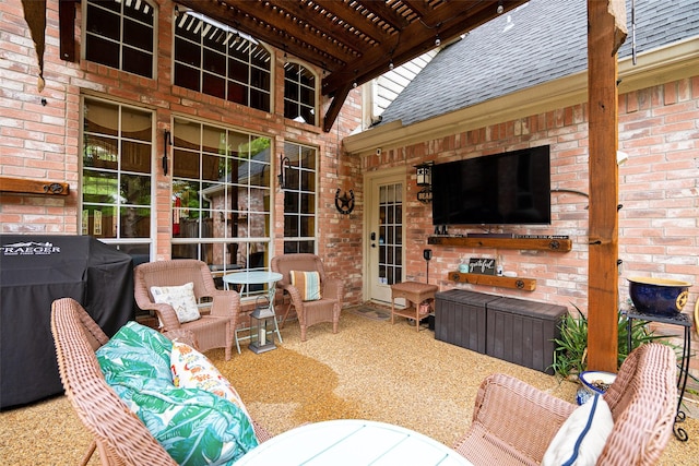 view of patio with a pergola