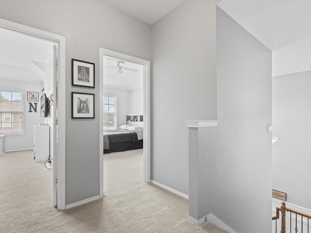 1646 Country Hls, Waxahachie, TX 75165 - hall with baseboards, a wealth of natural light, carpet, and an upstairs landing