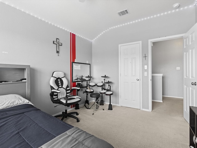 1646 Country Hls, Waxahachie, TX 75165 - carpeted bedroom featuring baseboards, visible vents, and lofted ceiling